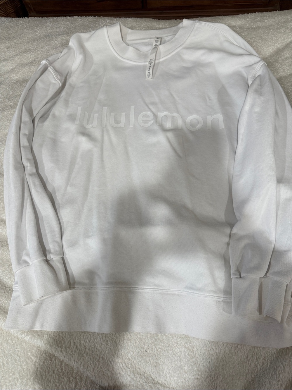 lululemon athletica White Crewneck Sweatshirt with Subtle Logo